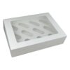 12 Hole White Cupcake Box - 3" Deep - Pack of 25
