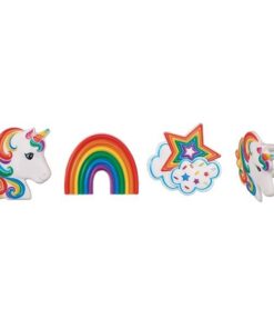 Rainbow & Unicorn Rings - 40mm - 3 designs - Pack of 144