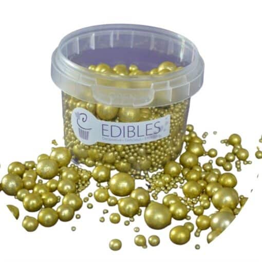 Purple Cupcakes 2-10mm Assorted Gold Pearls (Incs 10mm Chocolate)