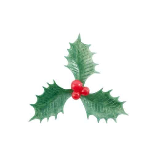 Plastic Holly With Red Berry - 5 Sizes