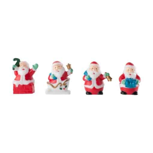 Plastic Santa's - Set Of 4 - Approx 45mm - 3 Sets