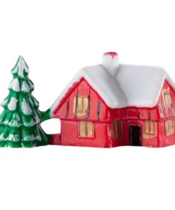 Traditional Snowy House With Tree - 40 X 25mm