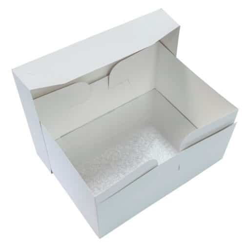 Oblong White Cake Box And Silver Drum Board - 3 Sizes