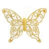 Large Gold Organza Butterfly with Clip 120mm