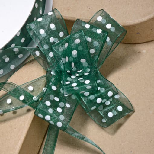 Pull Bow Organza Ribbon - 23mm Wide Spots - 9 Colours - Image 5