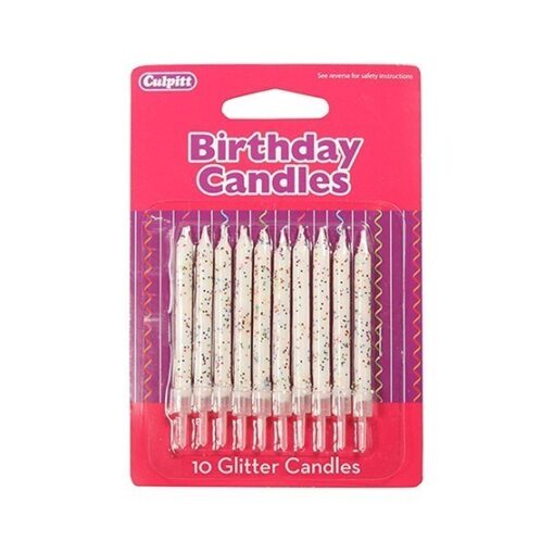 10 Glitter Cake Candles - 6 Colours - Image 12