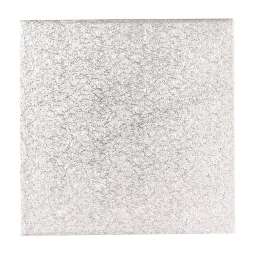 Single Thick Square Turn Edge Cake Cards Silver Foil